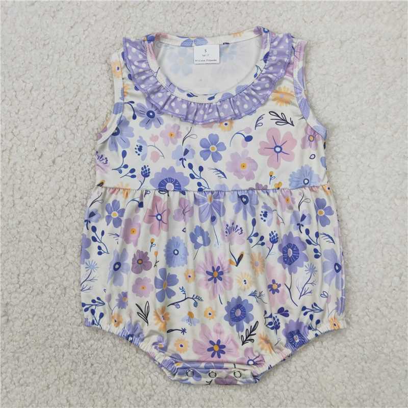 4.1 SR2883 Beige vest bodysuit with blue flower polka dot lace