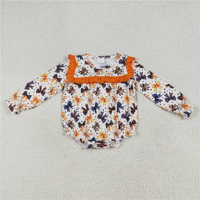 7.8 LR2207 Halloween star bow pattern orange lace white