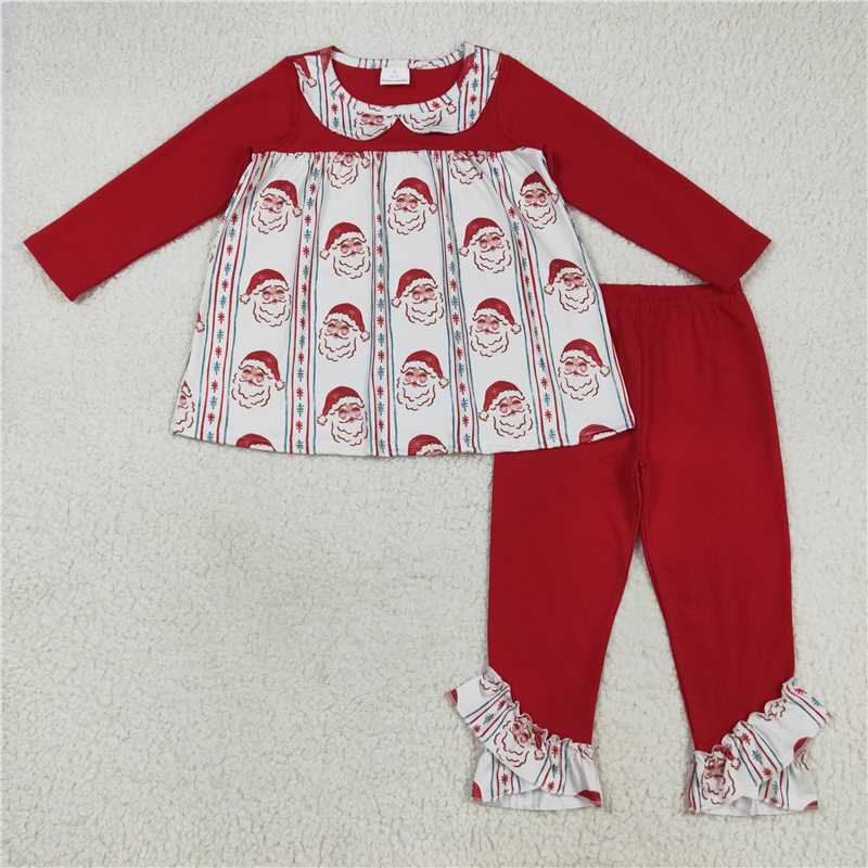 7.26 GLP2500 Santa Claus striped doll collar red long sleeve and long pants suit