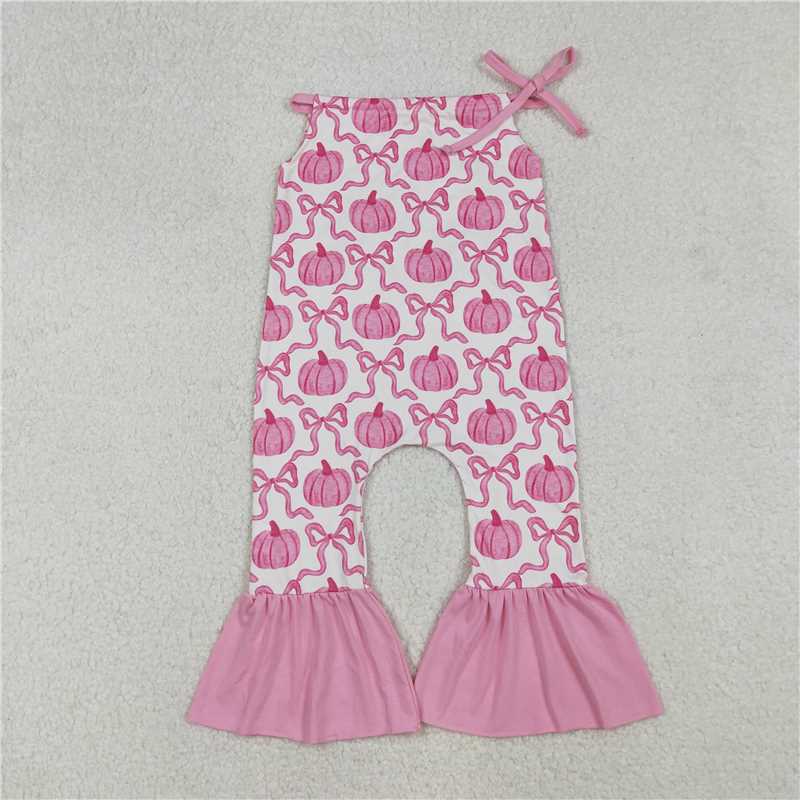 X106 SR3200 Rose-red pumpkin bow pattern sleeveless bodysuit