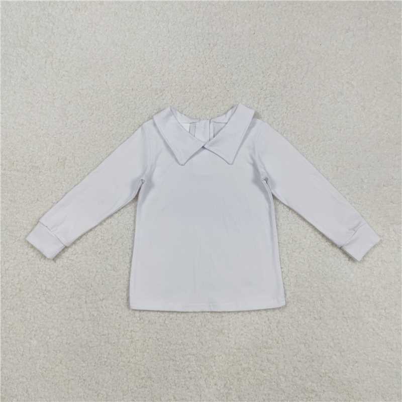 X915 BT0820 Solid white square-neck long-sleeved top