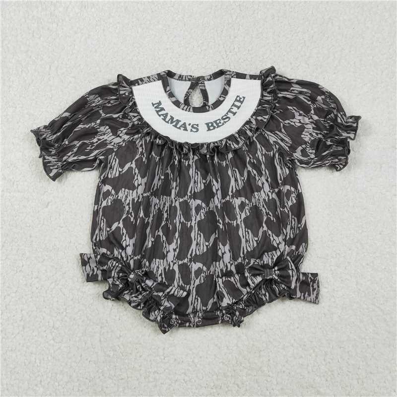 X12.4 LR2727 mama's bestie embroidered camouflage long-sleeved bodysuit