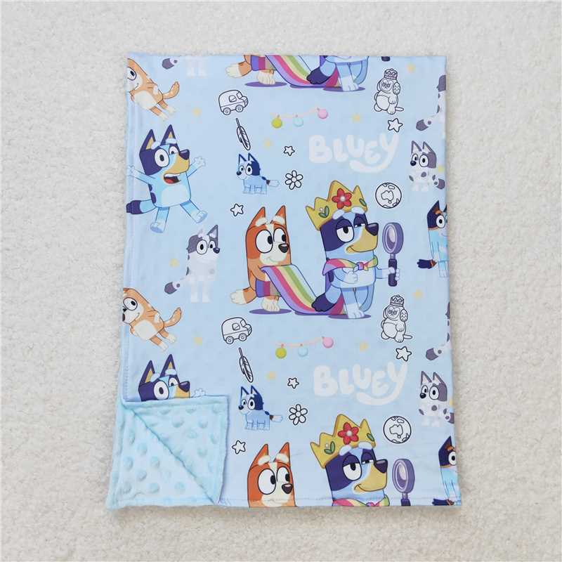 4.21BL0131 bluey blue baby blanket