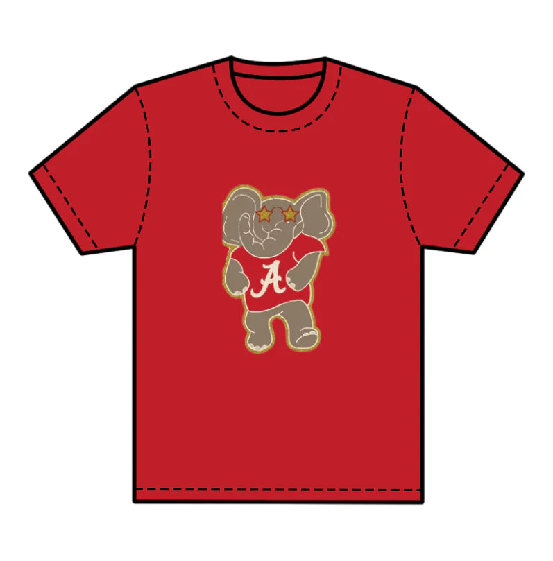 8.1preorder(moq 5) Baby Boys Red Short Sleeves Elephants A Team Tee Shirts Tops
