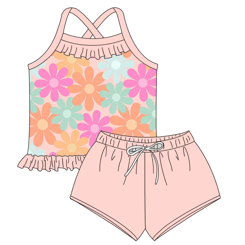 5.20 Rainbow Flower Short Sleeve Suit