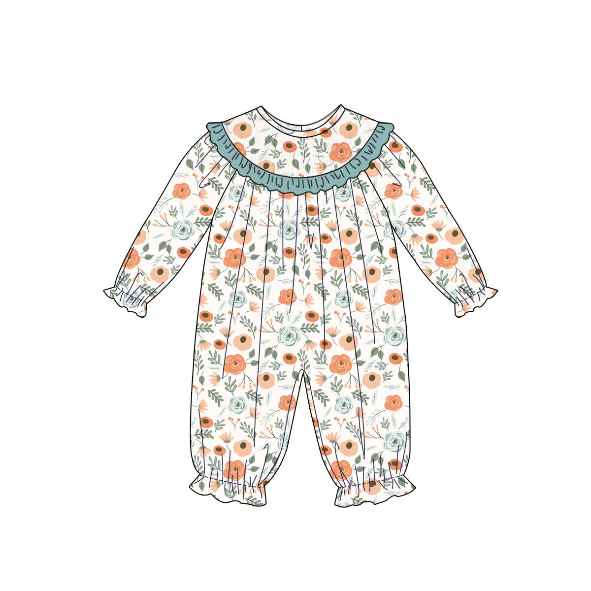 6.27 Flower doll collar long-sleeved toddler clothes