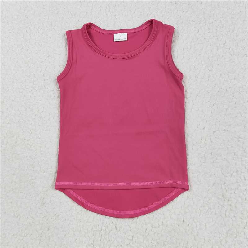 5.30 GT0982 Pure rose red sleeveless vest yoga top