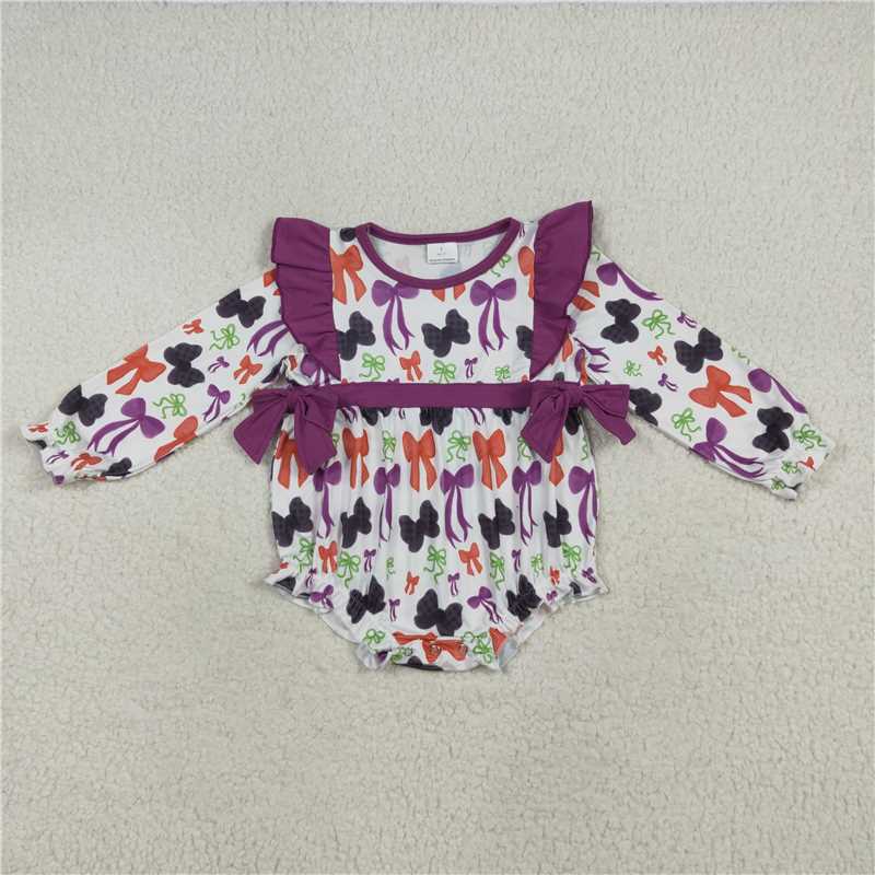 7.24 LR2285 Halloween bow pattern purple lace long-sleeved jumpsuit 6