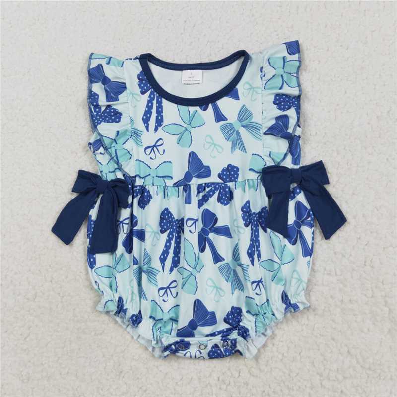 X828 SR3121 Green vest bodysuit with bow pattern