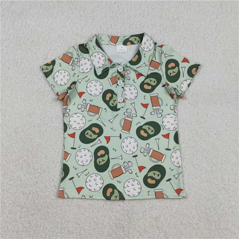 X12.31 BT1586 Green Button-Down Short-Sleeve Top with Golf Tube