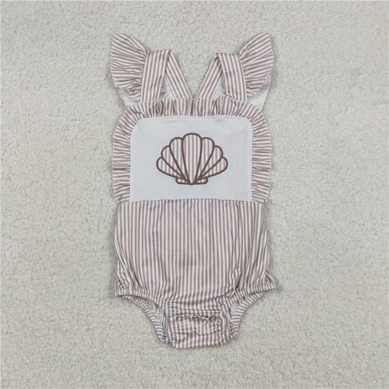 X12.27 SR3396 Embroidered Shell Striped Vest Jumpsuit