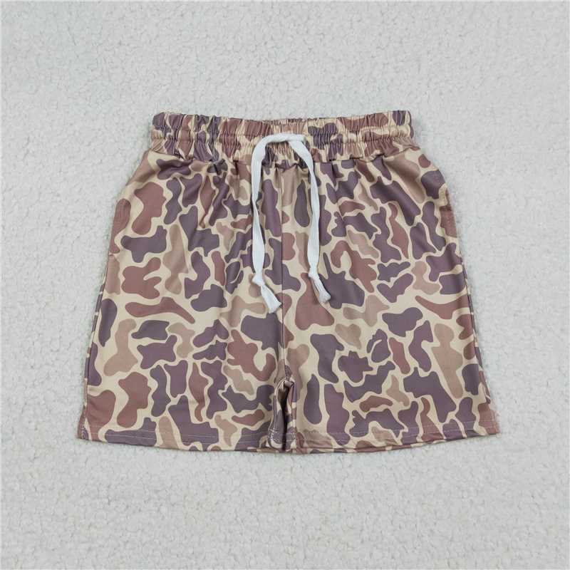 X1.6 SS0762 Boys' Camouflage Light Brown Shorts