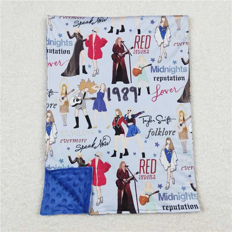 4.21BL0125 taylor swift blue baby blanket