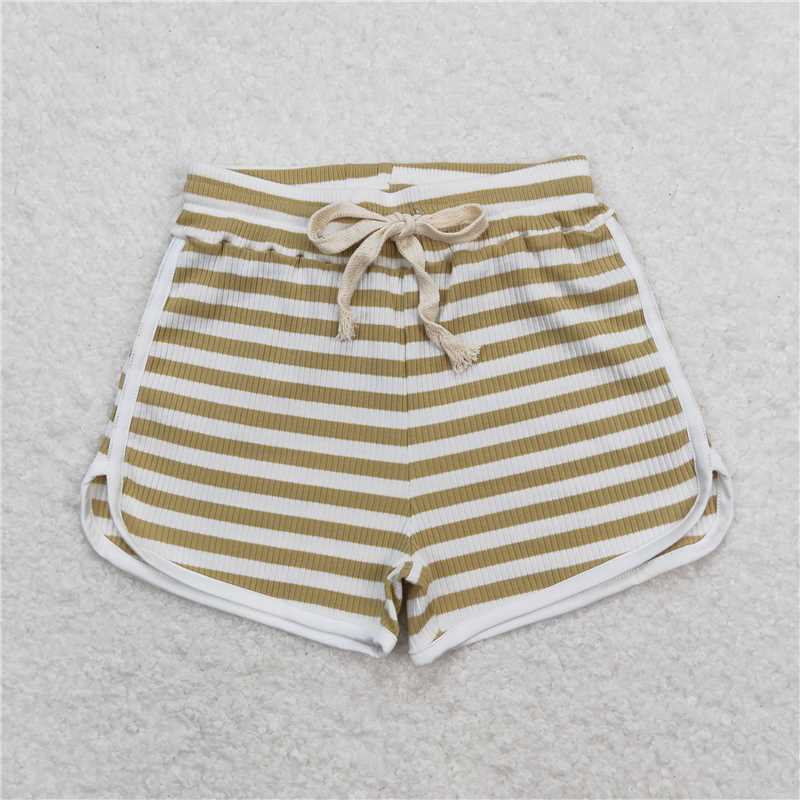 SS0329 Striped brown and green shorts