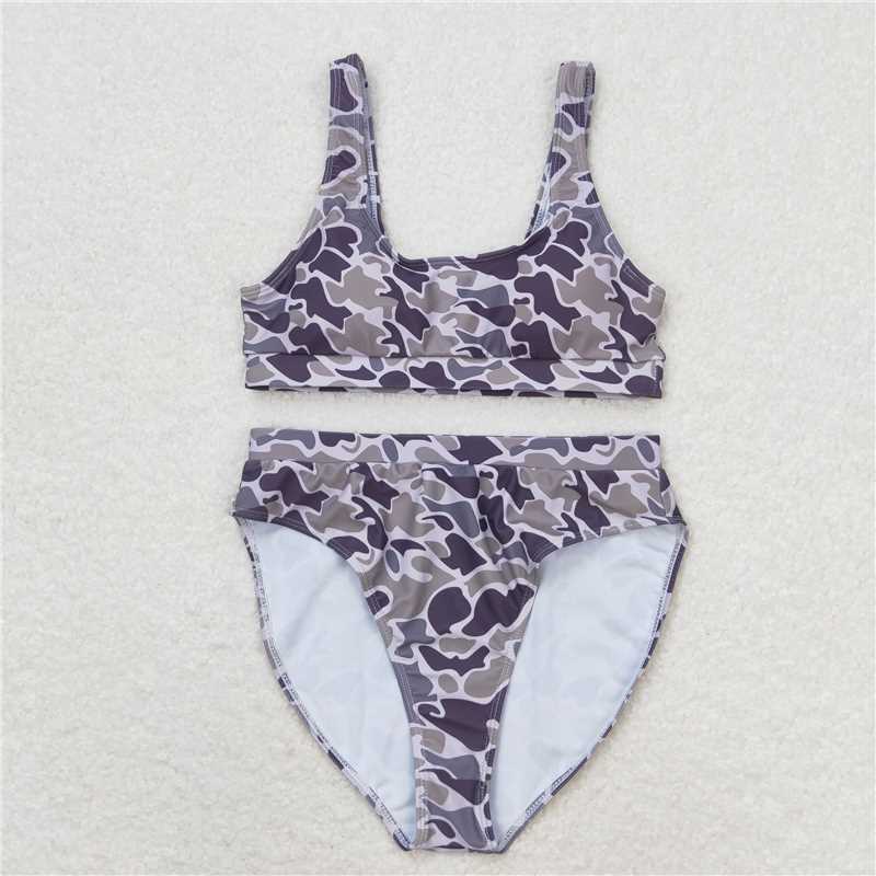 4.10 S0321 Adult female camouflage swimsuit set