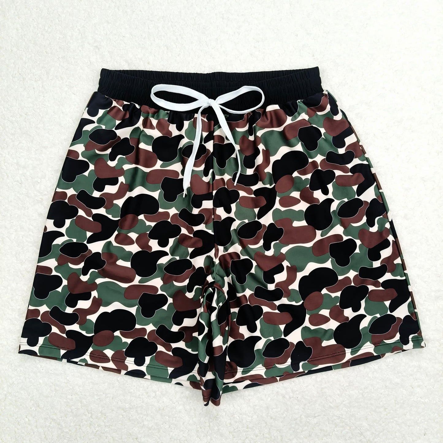 4.10 S0401 Adult male brown green camouflage beige swimming trunks
