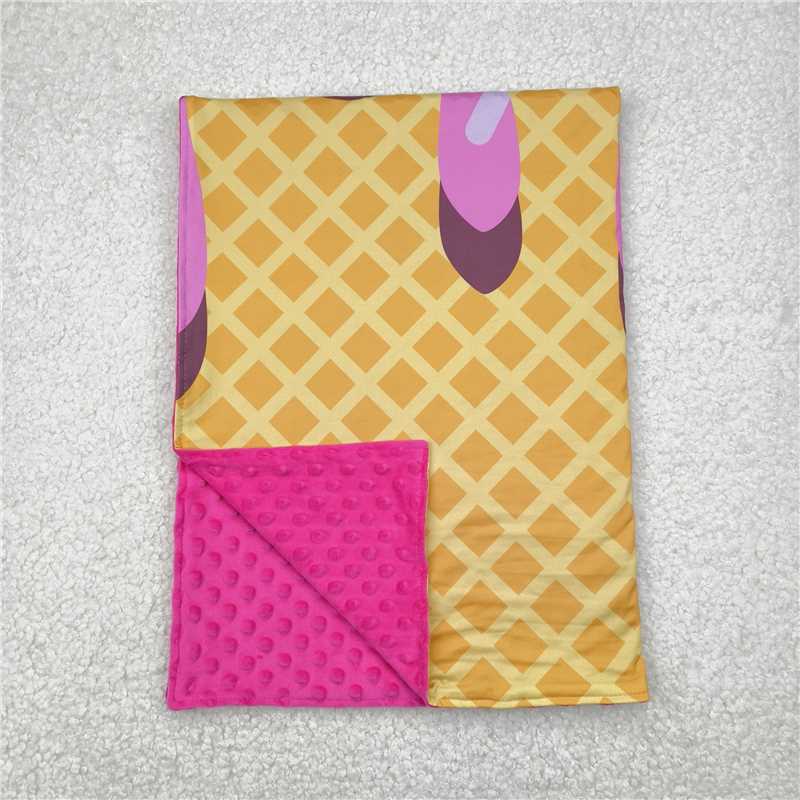 6.11 BL0201 Waffle Ice Cream Rose Red Baby Blanket