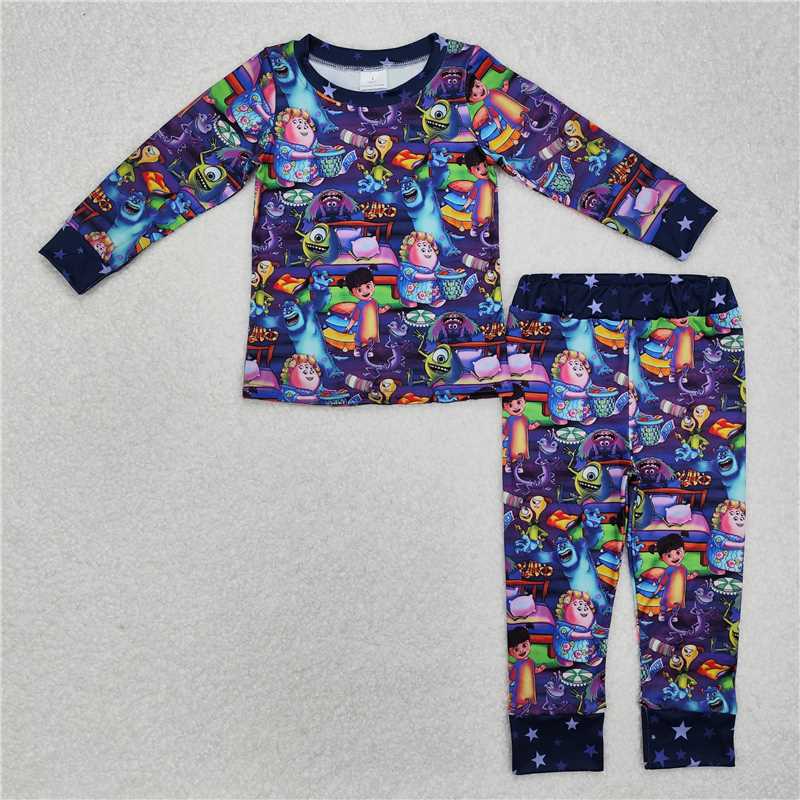 4.22GLP2268 Monsters University purple long-sleeved long-pants pajama set