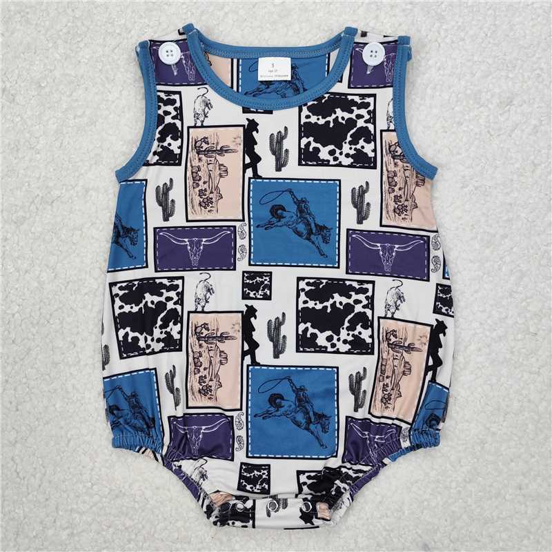 3.10 SR2700 Alpine Bull Head Horseback Cactus Beige Vest Bodysuit