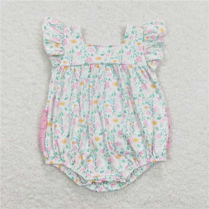 SR0805 floral lace vest jumpsuit