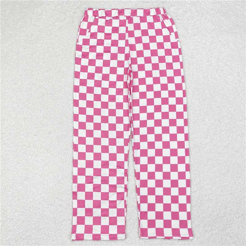 4.11 P0648 Adult female pink and white plaid trousers
