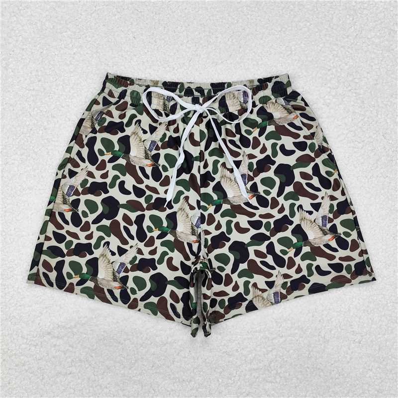 4.10 S0468 Adult male duck camouflage green swimming trunks