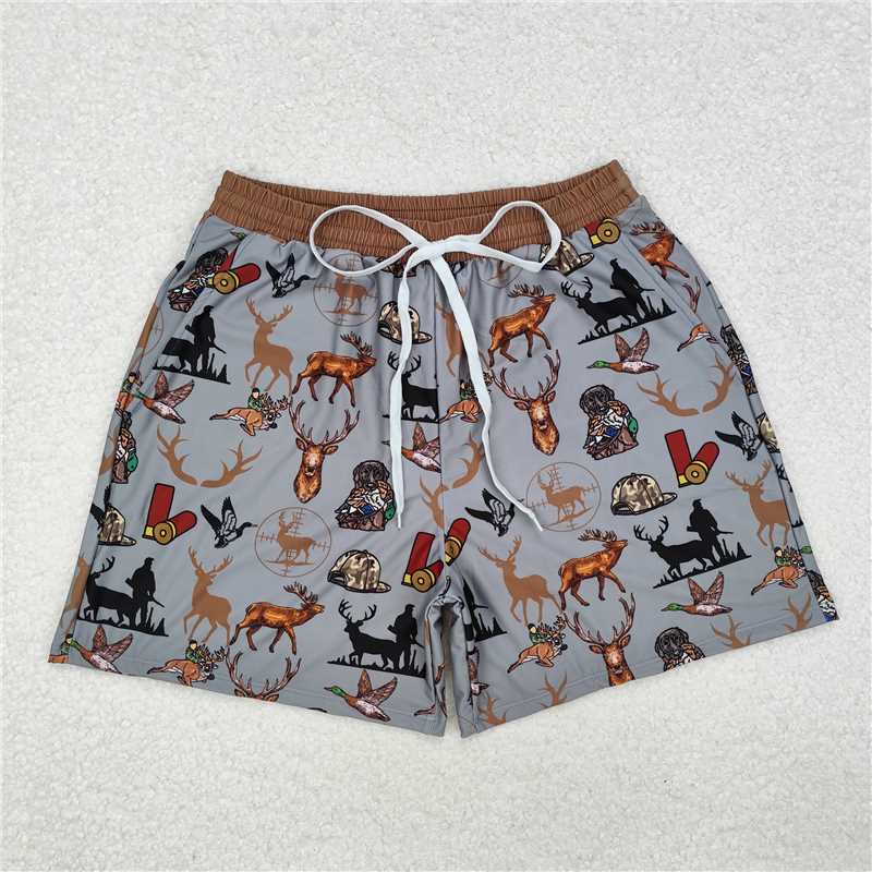4.9 S0470 Adult male elk puppy hunting grey swimming trunks