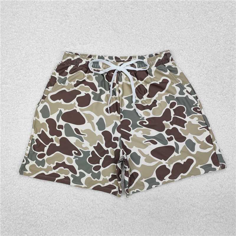 4.9 S0474 Adult male brown-green camouflage swimming trunks