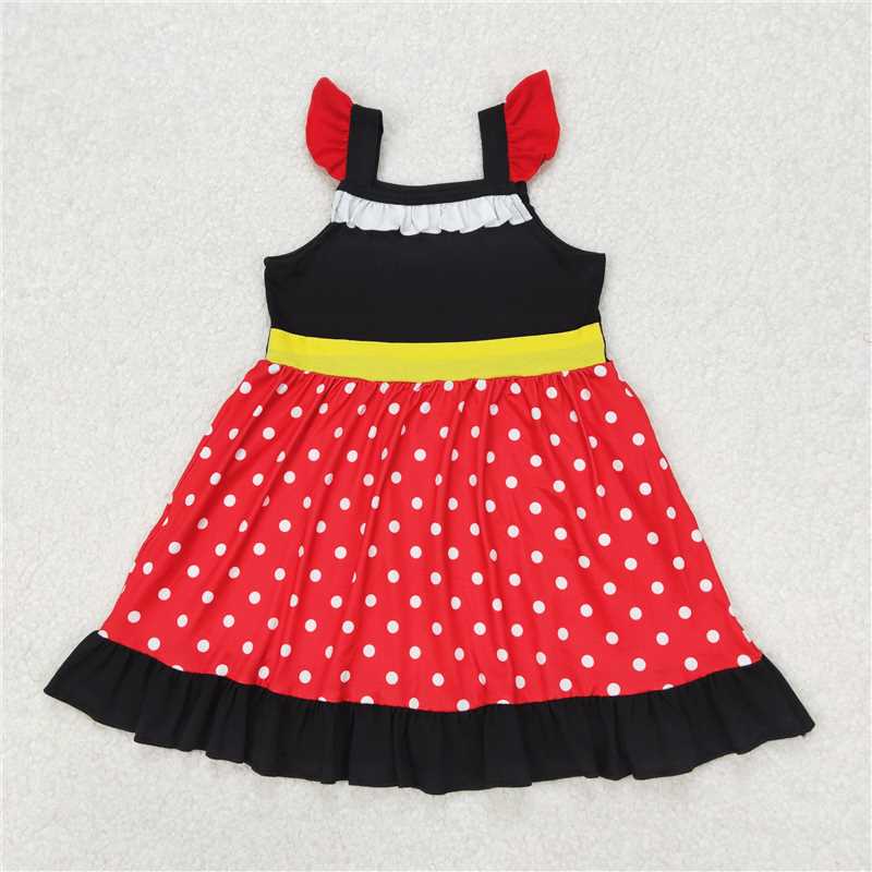 3.17 GSD1878 Cartoon role-playing white lace polka dot red and black flying sleeve dress