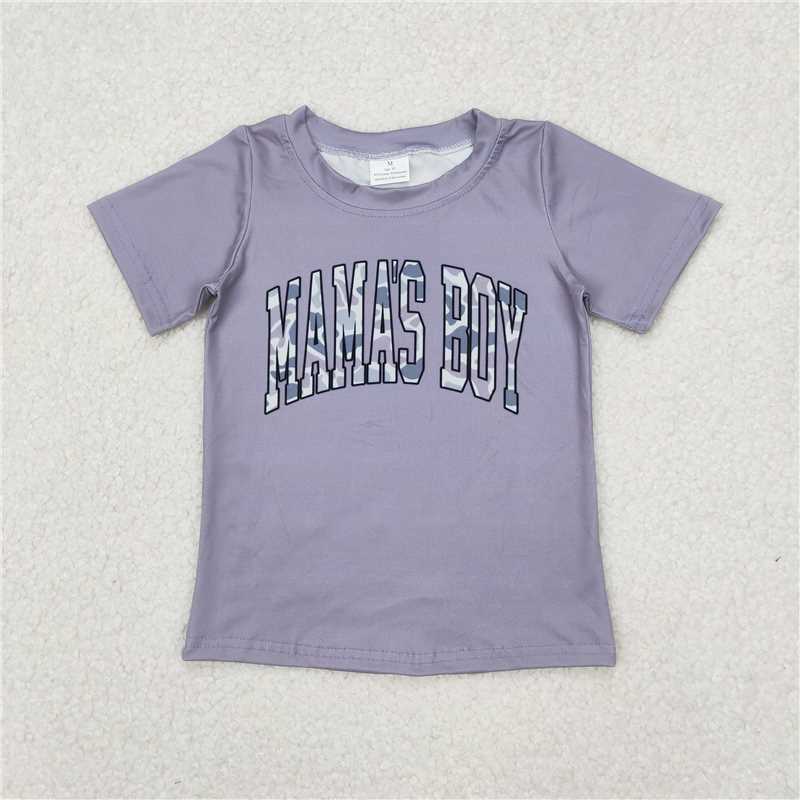 3.25 BT1187 mama's boy grey short-sleeved shirt with lettering