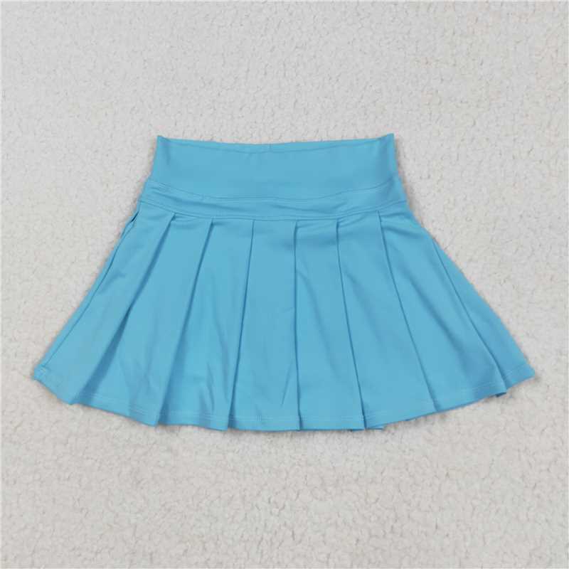 5.30 GLK0082 Solid sky blue yoga skirt