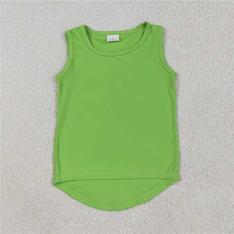 5.30 GT0985 Solid green sleeveless yoga top