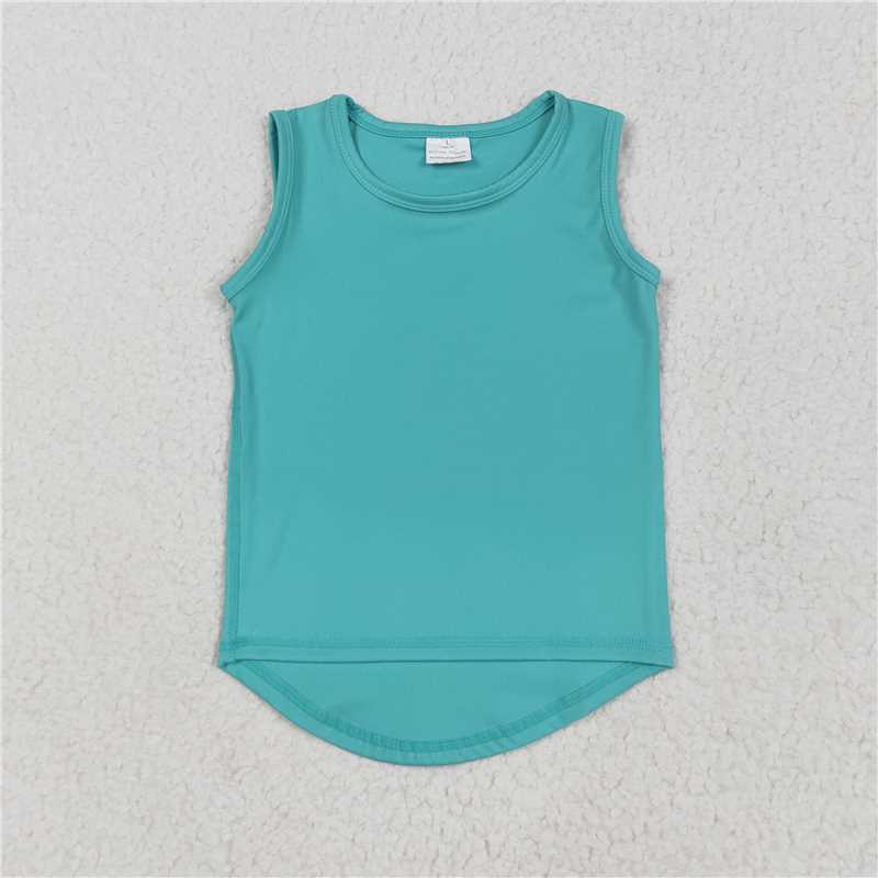 5.30 GT1018 Solid mint green sleeveless yoga vest top