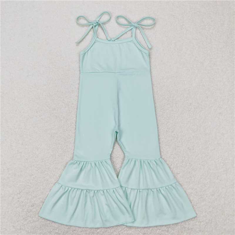 SR0716 Gray green suspender jumpsuit