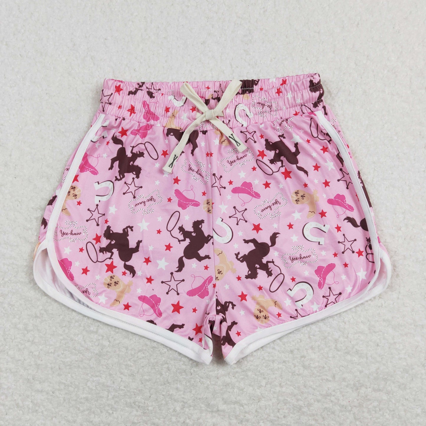 4.10 SS0130 Adult Riding Star Pink Shorts
