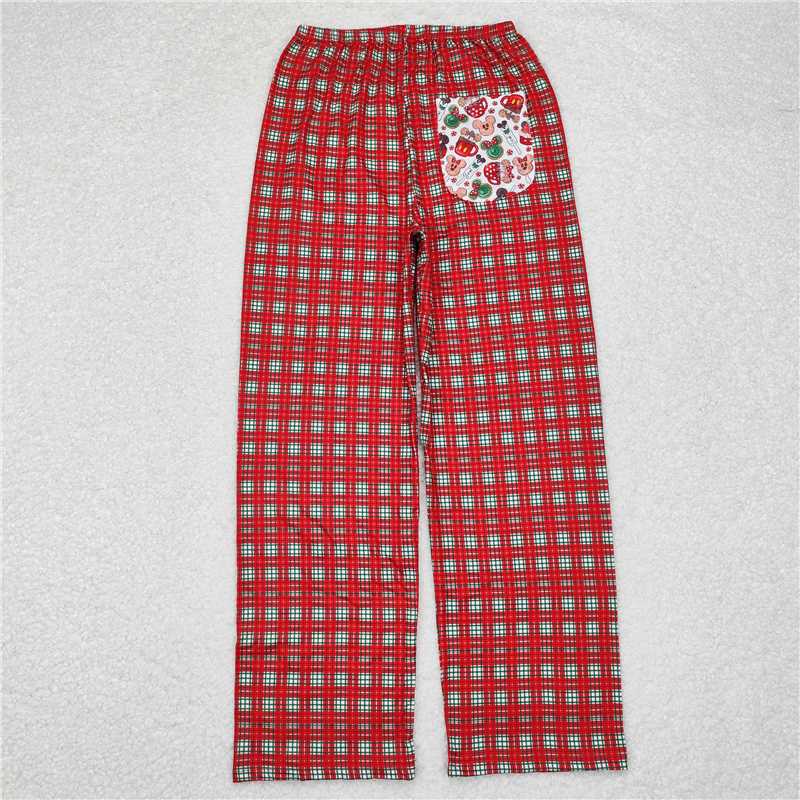 4.11 P0569 Adult female Christmas Mickey cup plaid trousers