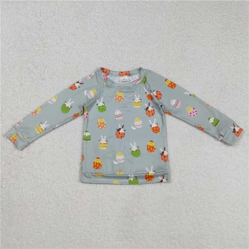 BT1137 Easter bunny egg teal long sleeve top