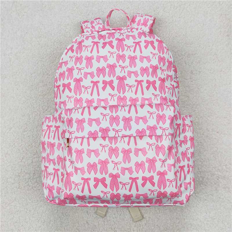 4.19 BA0285 White backpack with pink bow pattern