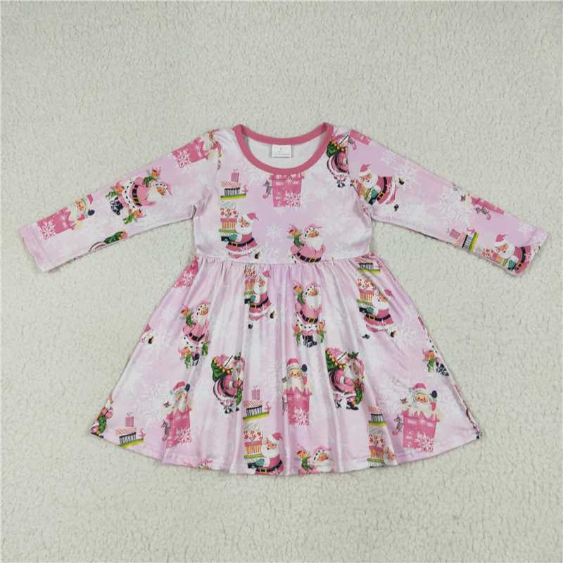 7.24 GLD0354 Santa Claus gift pink long-sleeved dress