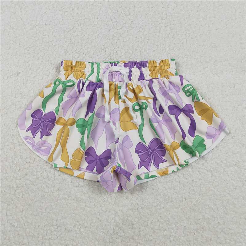X12.6 SS0684 Carnival Bow Pattern Yoga Shorts