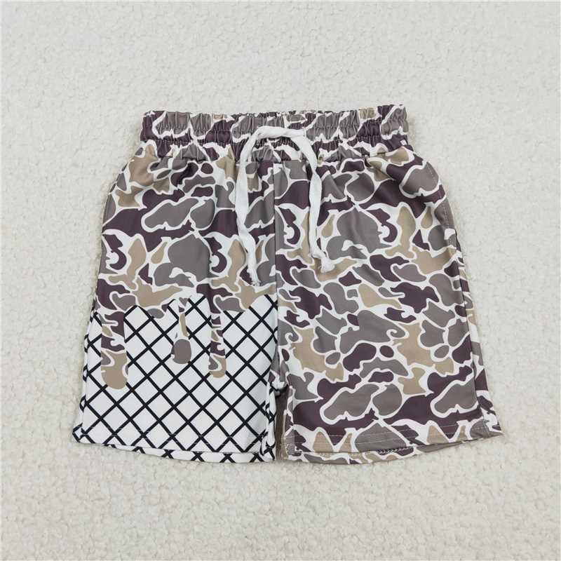 x12.13SS0646 Brown-green camouflage waffle shorts