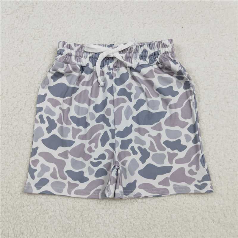 x12.13 SS0730 Boys' Gray-Blue Camouflage Shorts