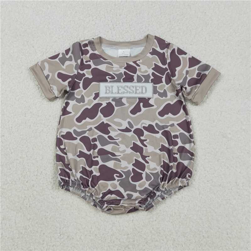 x12.11 SR3263 Embroidered Blessed Camouflage Short-Sleeve Jumpsuit
