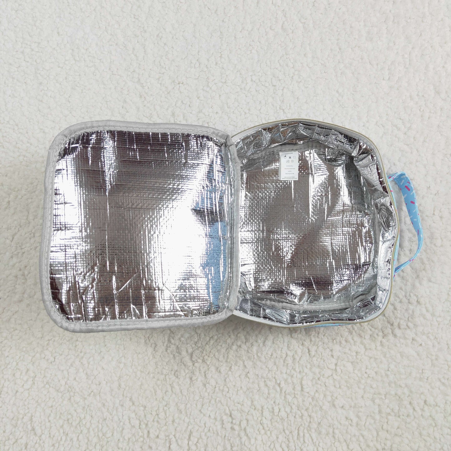 5.2 BA0296 Team fireworks plaid blue lunch box bag