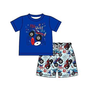 5.5 blue letter cartoon national day boy suit