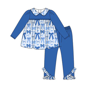 5.29 Blue Bow Long Sleeve Suit