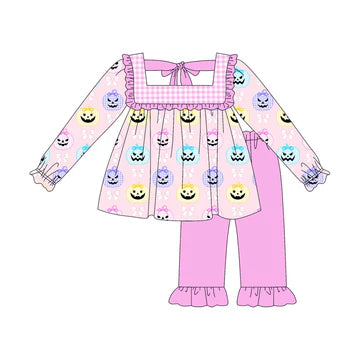 5.26 Halloween purple bow long-sleeved trousers suit