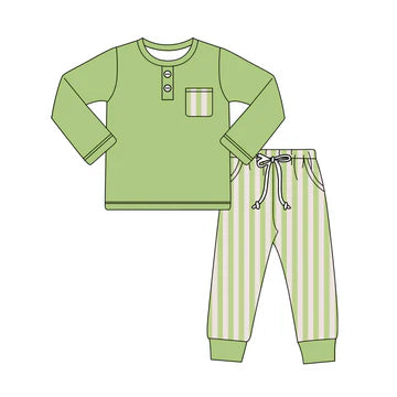 5.29 Green Pocket Long Sleeve Suit