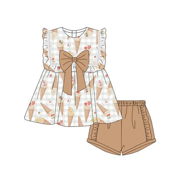 5.7 Ice Cream Brown Bow Set