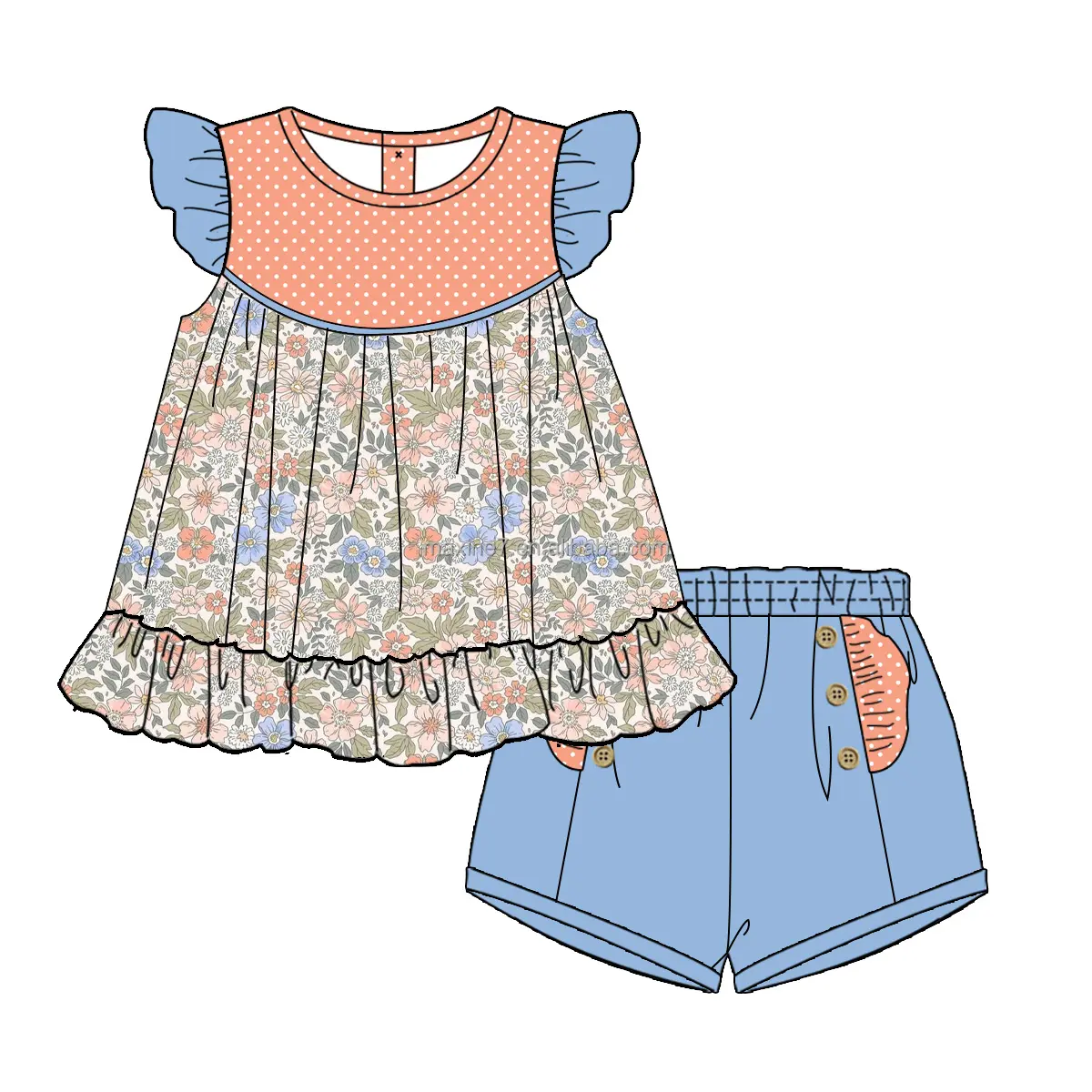 5.13 Flower Floral Blue Suit